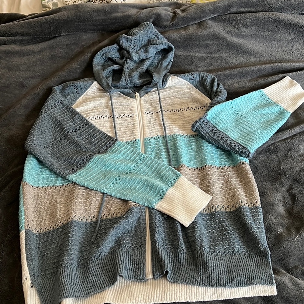 Lightweight, zip up hoodie.
